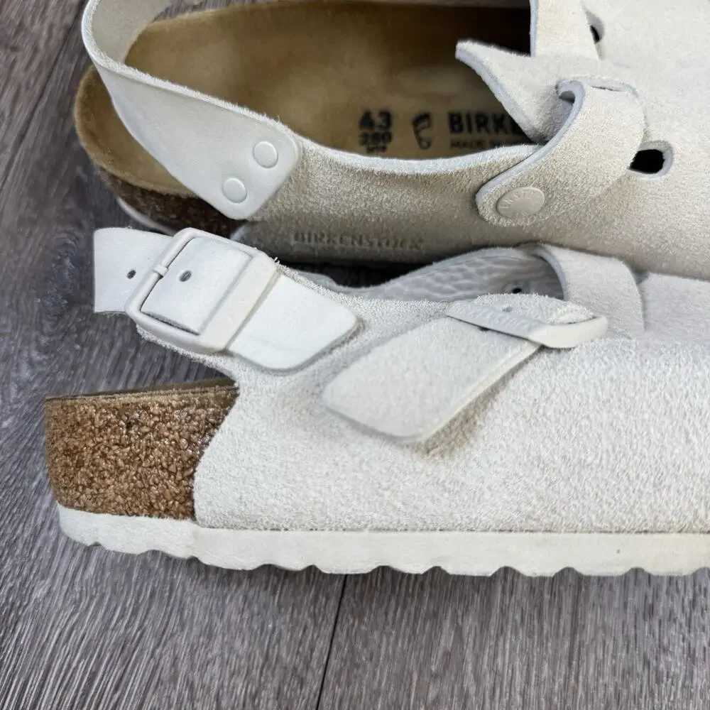 Birkenstock Tokio Suede Antique White Size 43 EU Men’s 10 - Picture 13 of 16